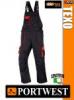 Portwest TEXO BLACK-RED kantáros nadrág - munkaruha