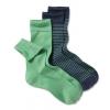 2 pár férfi zokni szettben, zöld-kék csíkos