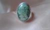 Valódi zöld türkiz kő kézműves ezüst gyűrű
