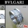 Bvlgari ezüst színű köves gyűrű dobozzal