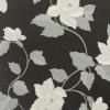 Fekete alapon fehér virágmintás papír tapéta