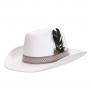 Cowboy kalap, tolldísszel, fehér