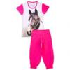 Barna lovas rövid ujjú pizsama - 128-134-es méret, pink