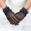Fekete csipke menyasszonyi kesztyűk vel gyöngydíszítés st110142