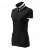 Malfini galléros női póló Collar Up 215 fekete-szürke-fehér