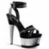 ILLUSION-653 Fekete pántos táncos cipő