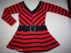 ÚJ! Fekete-piros női ruha tunika (M)