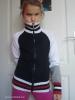fekete-fehér csíkos fiú kötött pulóver 146-152-158