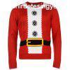 Star 3D férfi kötött karácsonyi pulóver piros M