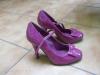 Új lila lakk 37-es magassarkú női cipő