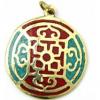 Mandala medál arany színű türkiz