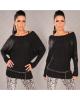 Kasmír női pulóver - fekete grando