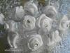 fehér szatén kristályos esküvői rózsa hajdísz VAN