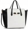 Nagy női táska Letícia - fekete, fehér