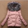 Rózsaszín szőrmés női kabát