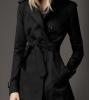 Újszerű Zara Basic fekete öves vászon kabát 40-42