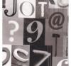 Fekete-szürke betűk öntapadós tapéta