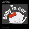 Fényvisszaverő BABY IN CAR 16 12,5cm fehér matrica